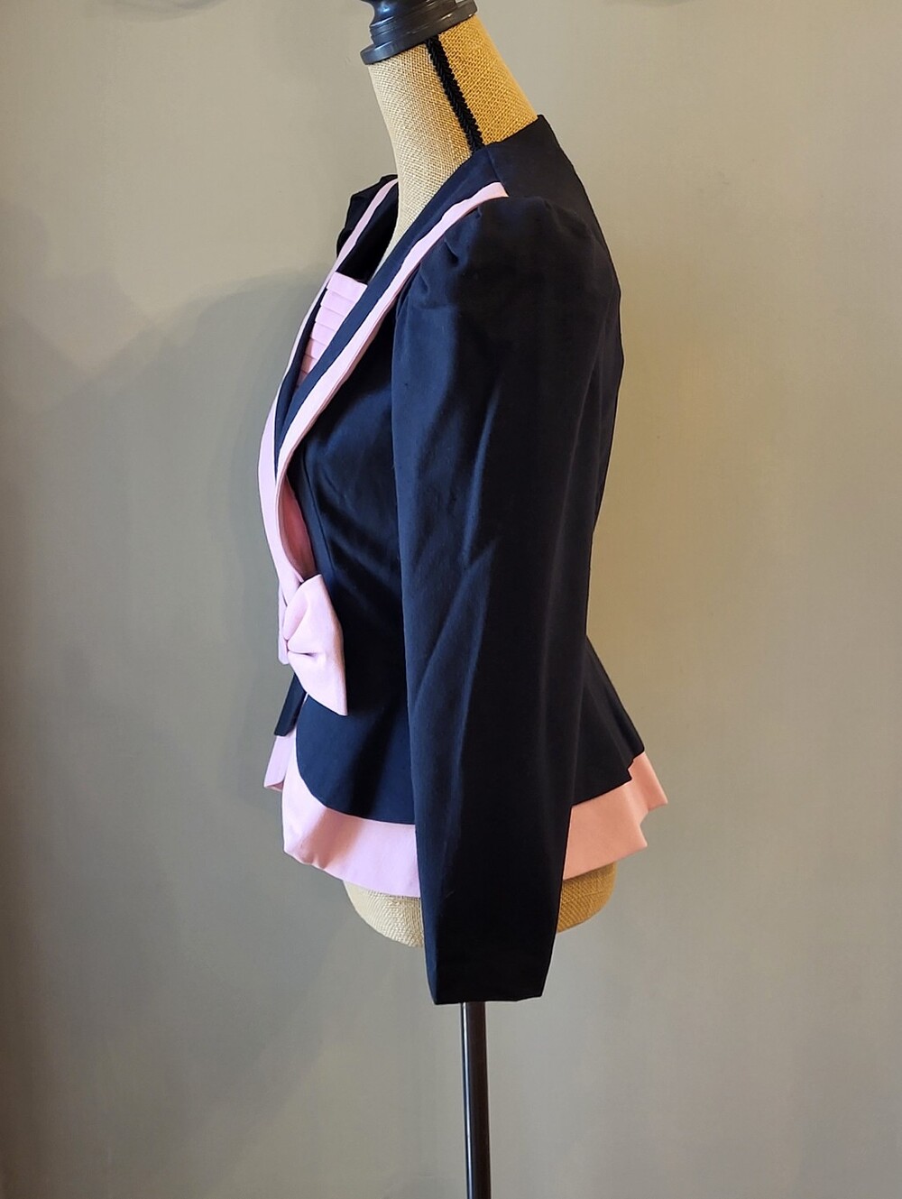 Etoile Collection Vintage 80s Black/Pink Colorblock Jacket Size 4 - Picture 6 of 10